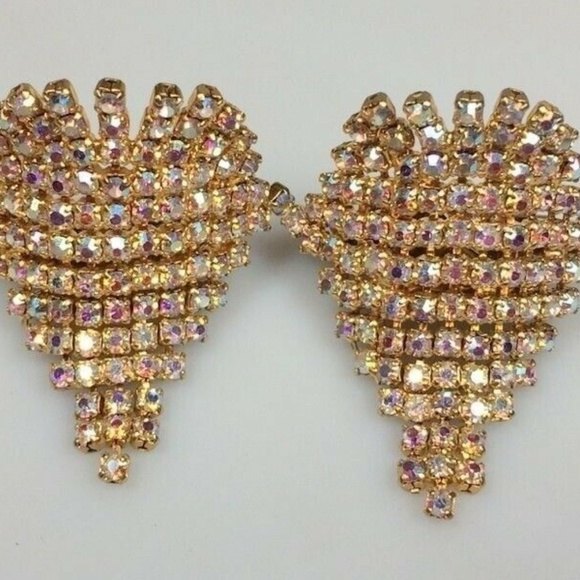 Accessories Vintage Rhinestones Shoe Clips Gold Tone Metal Poshmark